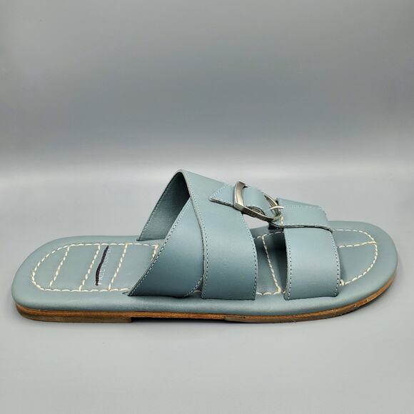Free People Sandal Sloan Buckle Size 7 and 7.5 Blue (Stormy Sea) NIB - Picture 5 of 8